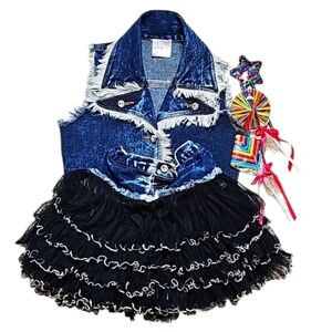 🍭Ooh! La, La! Couture 2pc. Jean Jacket & Skirt Set. 🎀Girl's Size:08.